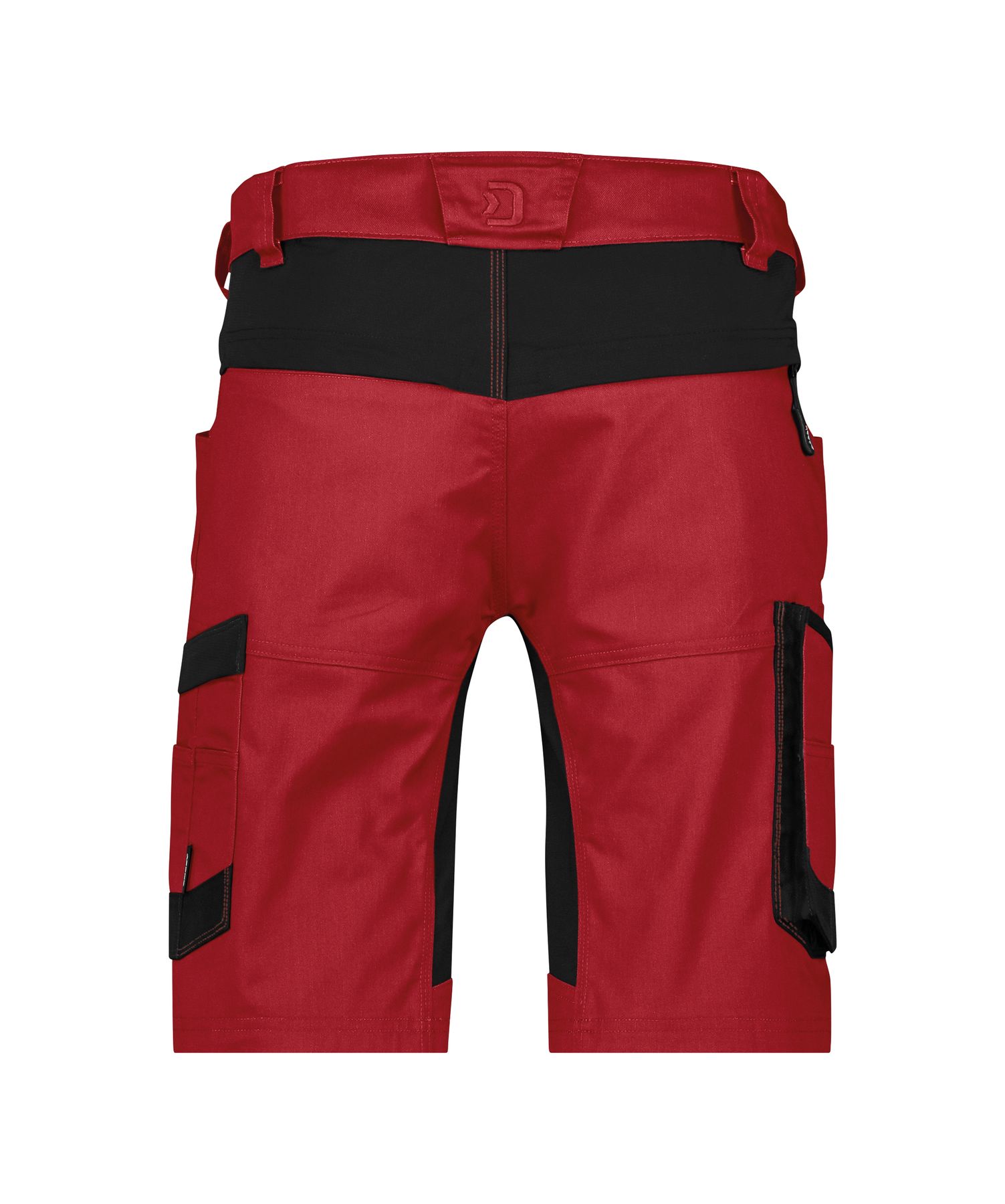 DASSY® Axis Next Stretch-Arbeitsshorts - 10, kurze hose, cargo, rot, mehrfachtaschen, schwarzer gürtel