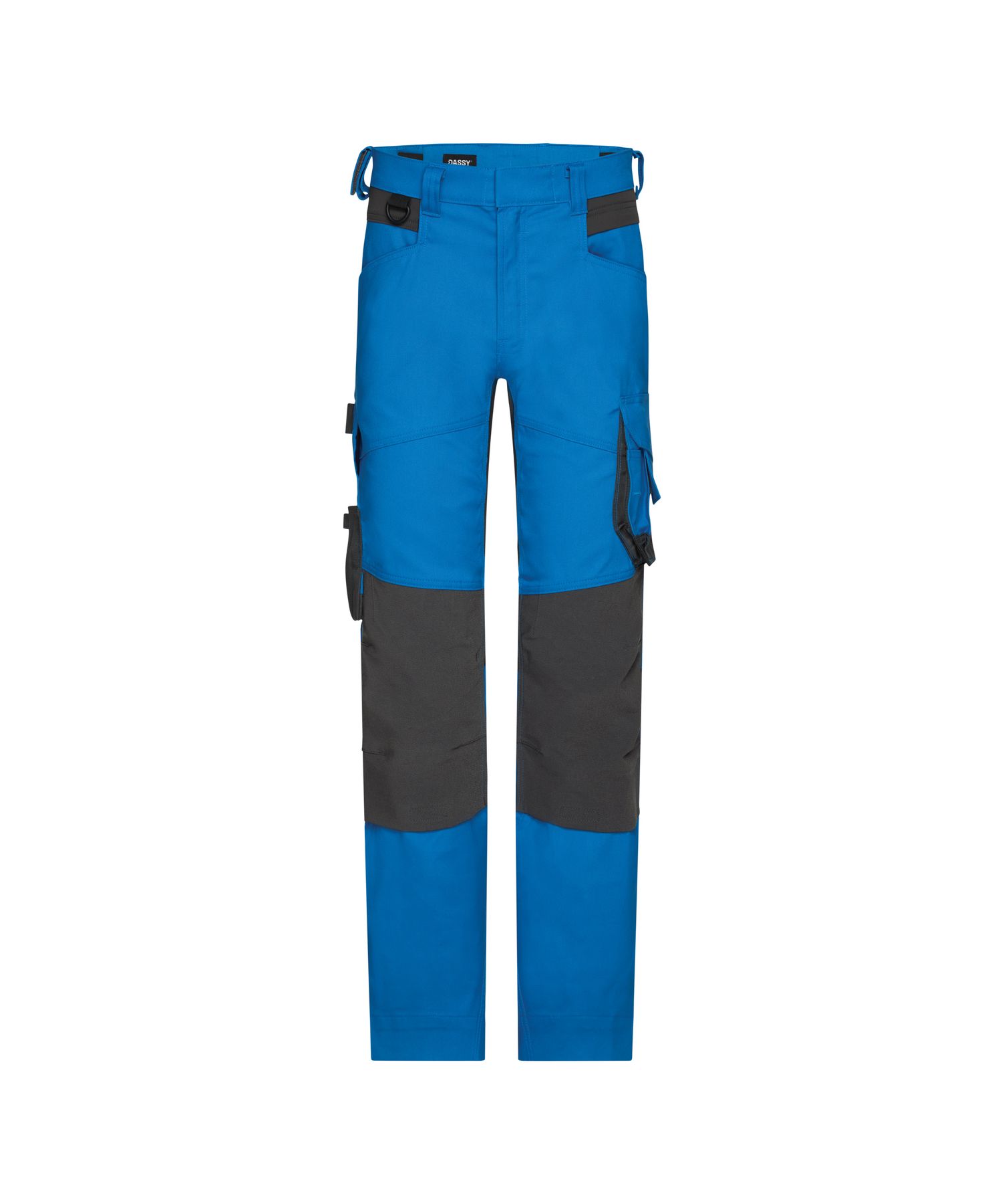 DASSY® Dynax Next Stretch-Arbeitshose mit Kniepolstertaschen - 4, Hose, Skihose, Winterhose, Cargo-Taschen, Blau/ Grau