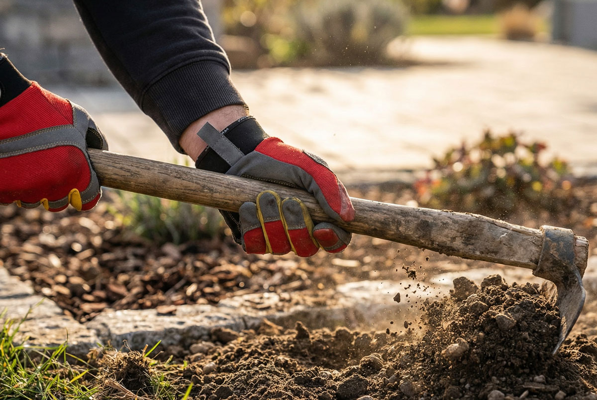 Garten, Draußen, Kleidung, Handschuh, Gartenarbeit